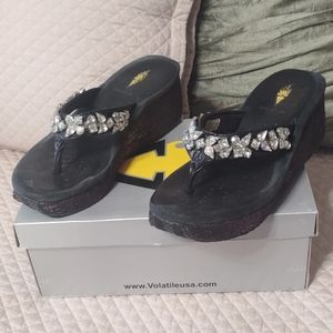 Volatile rhinestone flip flops